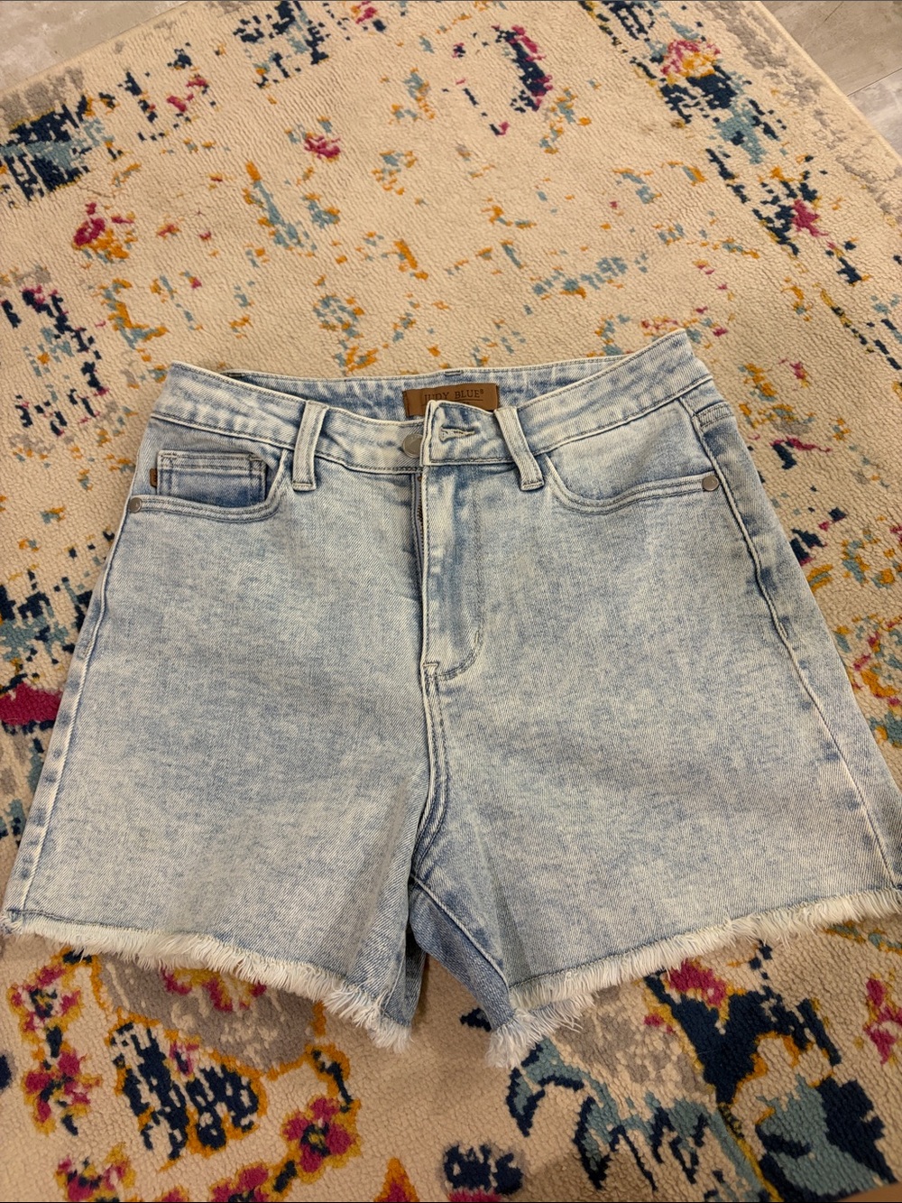 Judy Blue Light Acid Wash Denim Cutoff Shorts